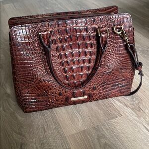 Brahmin walnut Crocodile-Embossed Women's leather Bag